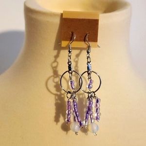 NEW Handmade Purple Dangle Earrings